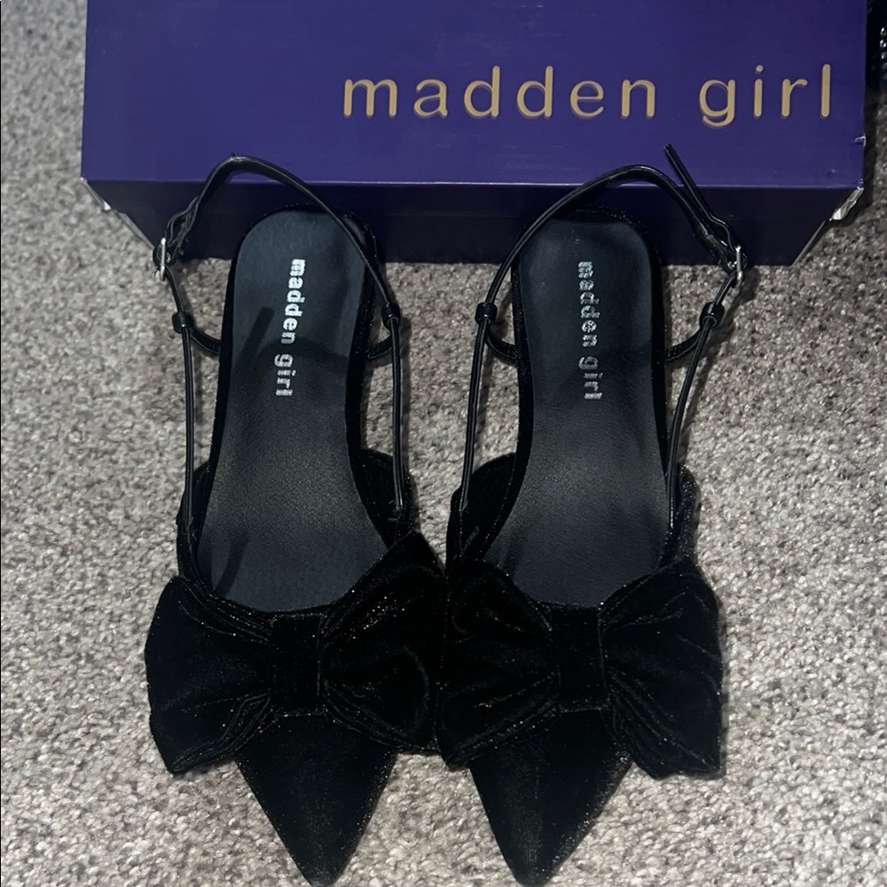 Madden Girl Black Stiletto Heels with Bow